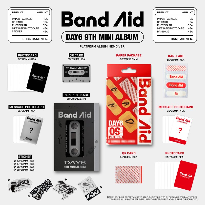 데이식스 (DAY6) - 미니 9집 [Band Aid](플랫폼반)