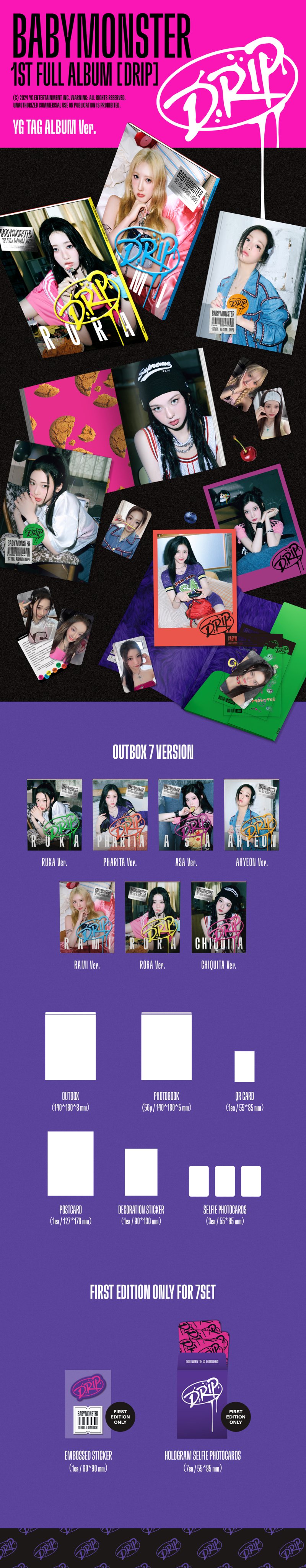 베이비몬스터 (BABYMONSTER) - 1st FULL ALBUM [DRIP] YG TAG ALBUM Ver.