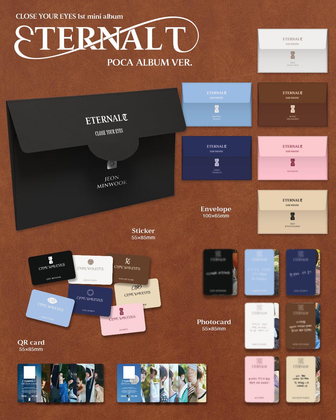 CLOSE YOUR EYES - The 1st Mini Album [ETERNALT] (POCA ALBUM) 7종 세트