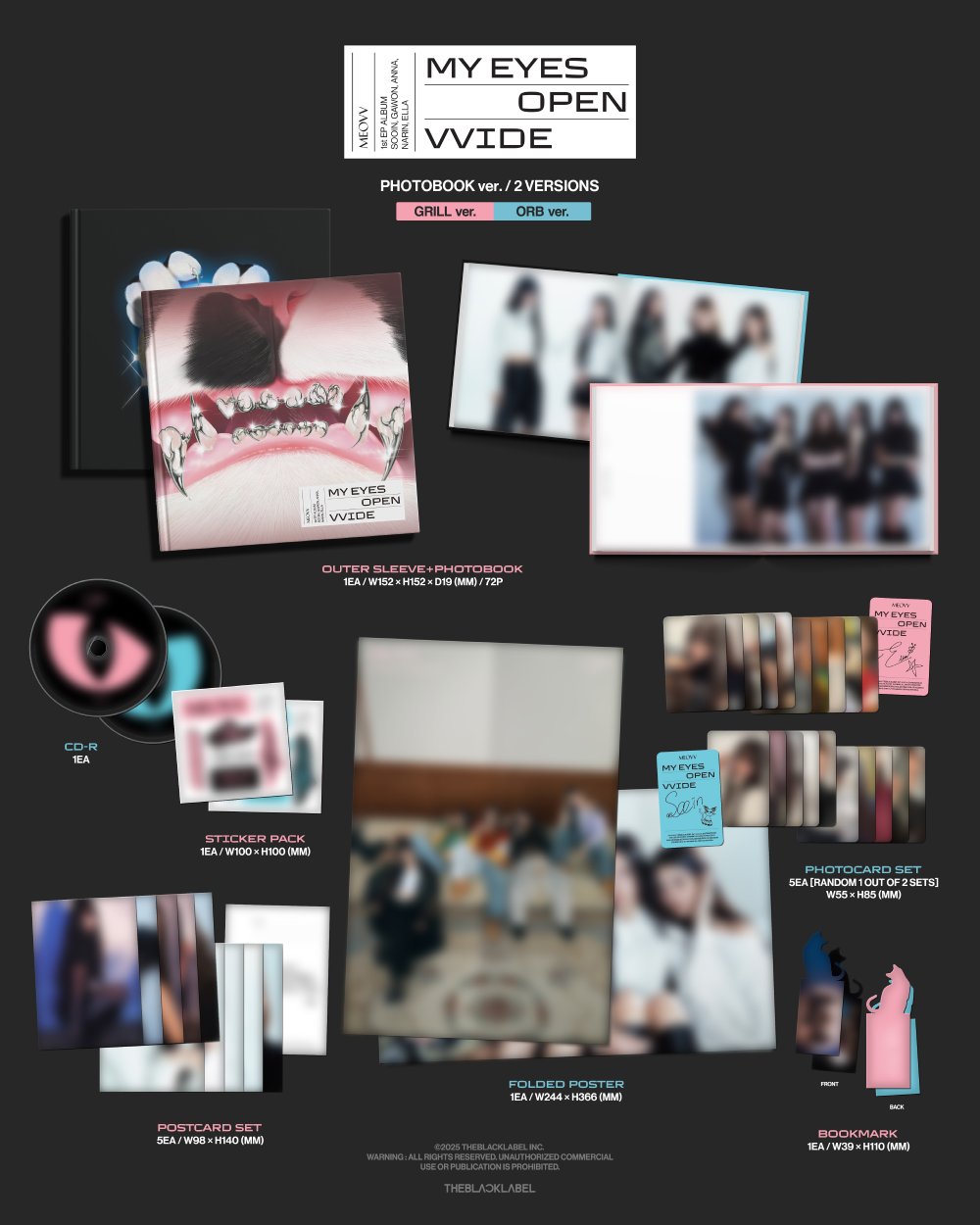MEOVV (미야오) - 1st EP ALBUM 'MY EYES OPEN VVIDE' (PHOTOBOOK ver.) 2종 세트