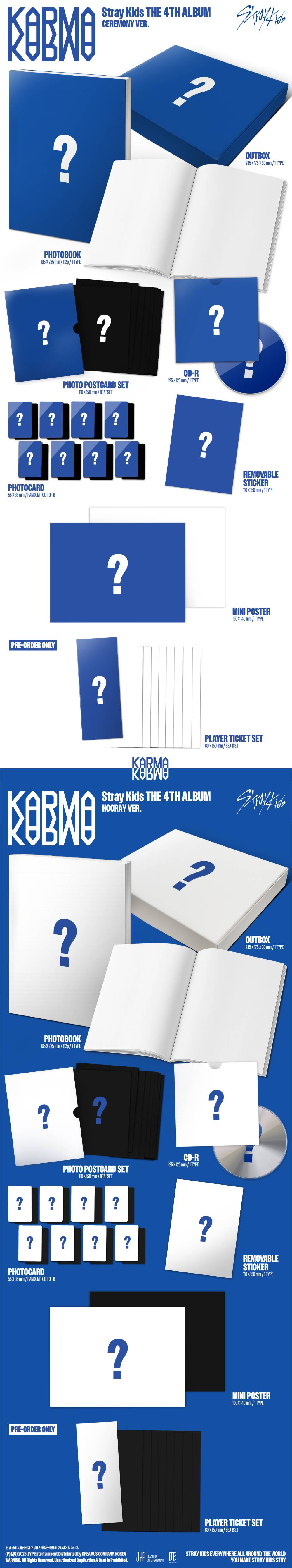  스트레이 키즈 (Stray Kids) - 정규 4집 [KARMA] (CEREMONY VER., HOORAY VER.)