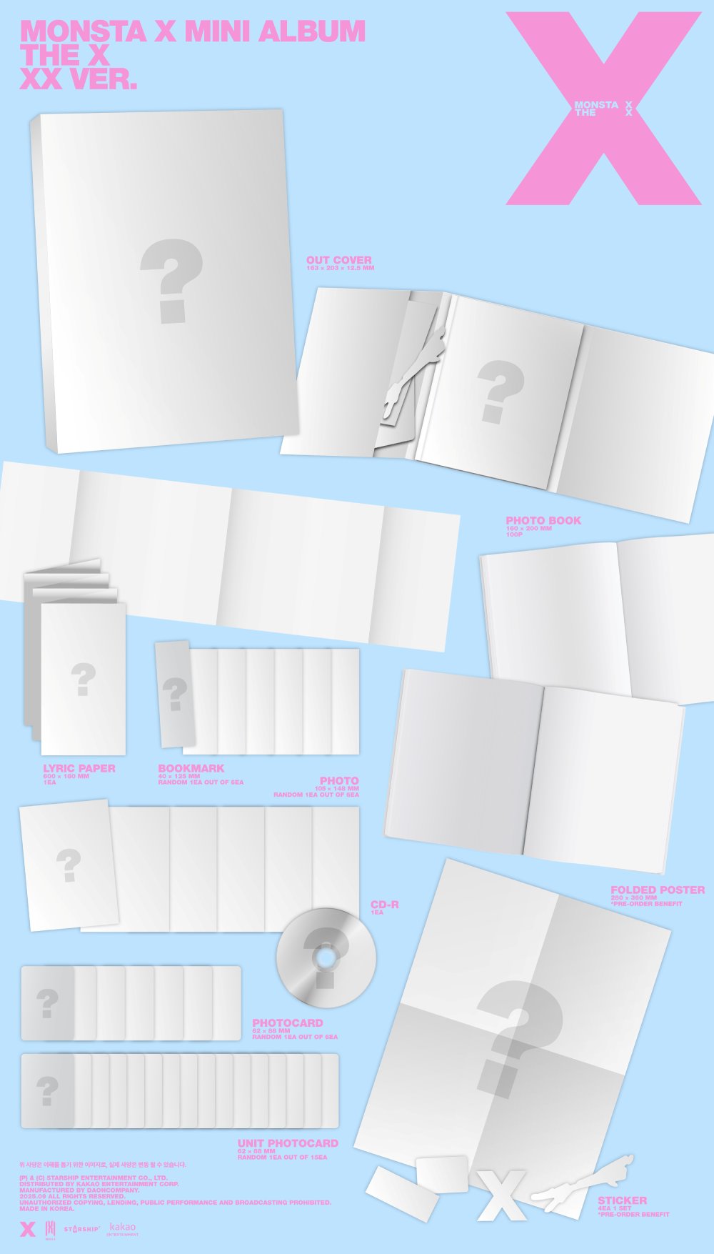 몬스타엑스 - MINI ALBUM THE X (UNKNOWN X VER./ UNDERDOG X VER / HELLO X VER./ XX VER.)