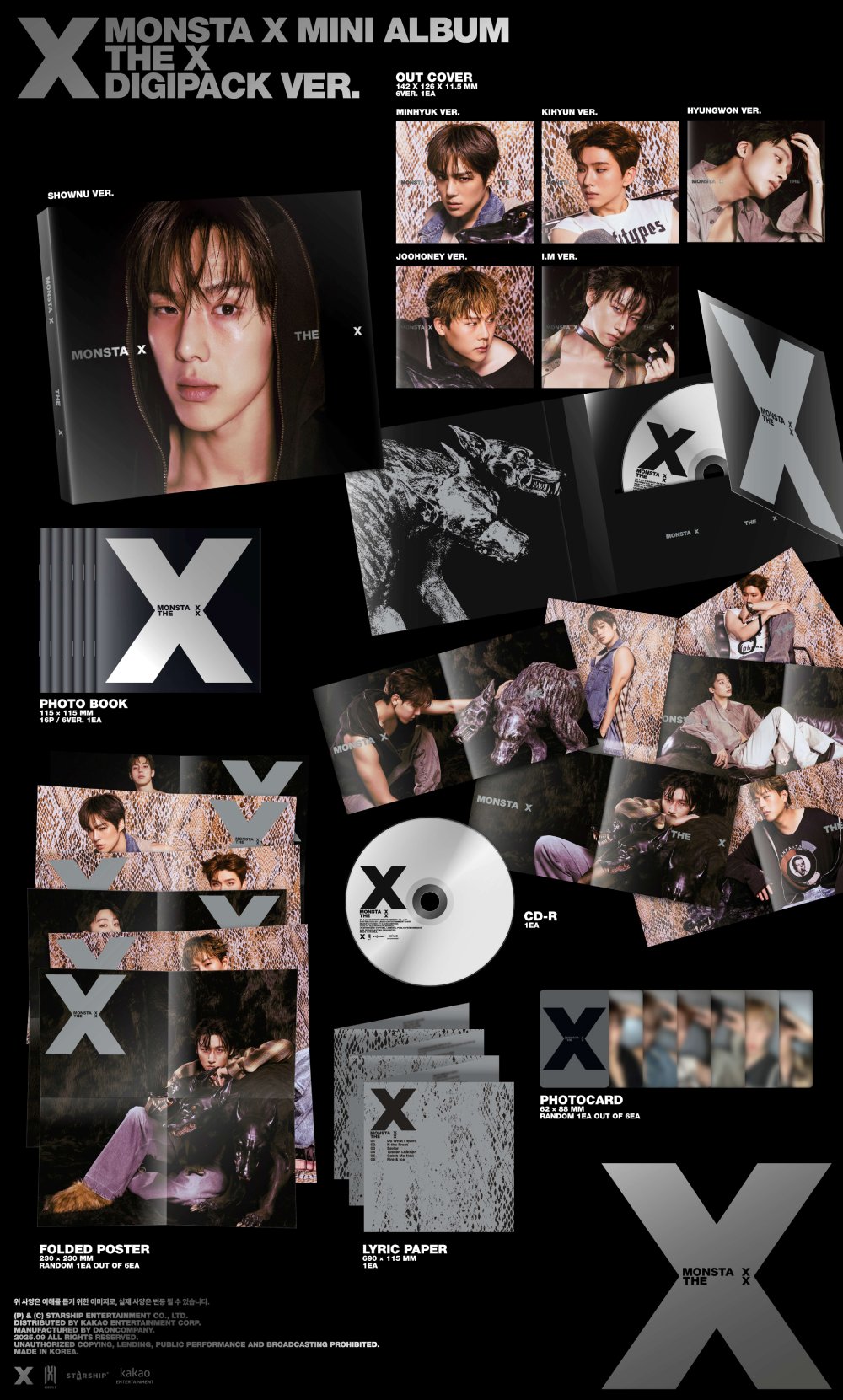 몬스타엑스 (MONSTA X) - 미니 13집 [THE X] DIGIPACK VER. (한정반) (랜덤)