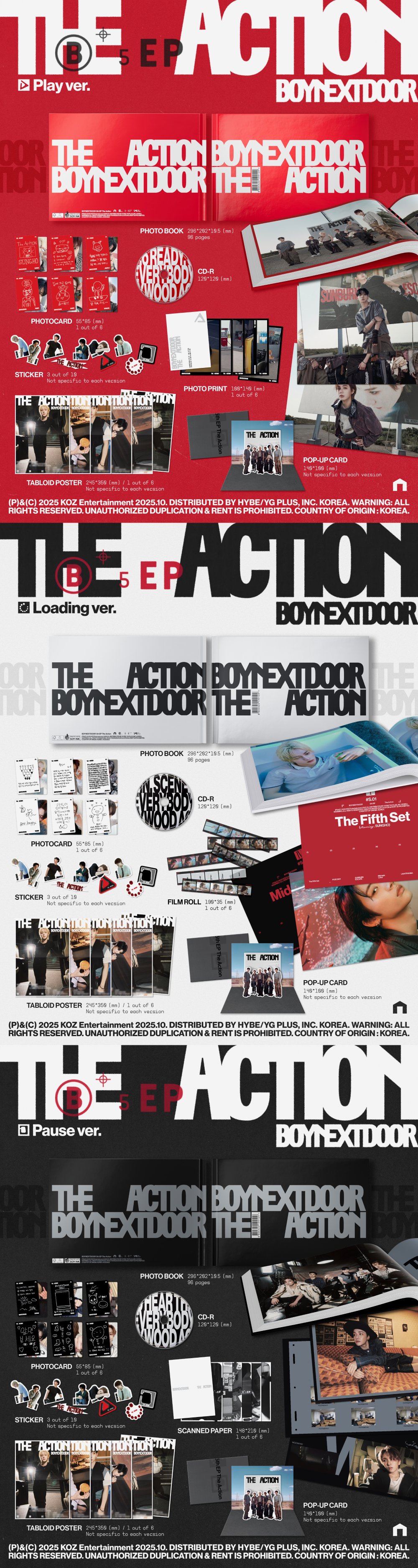 BOYNEXTDOOR - 5th EP [The Action] 3종 세트