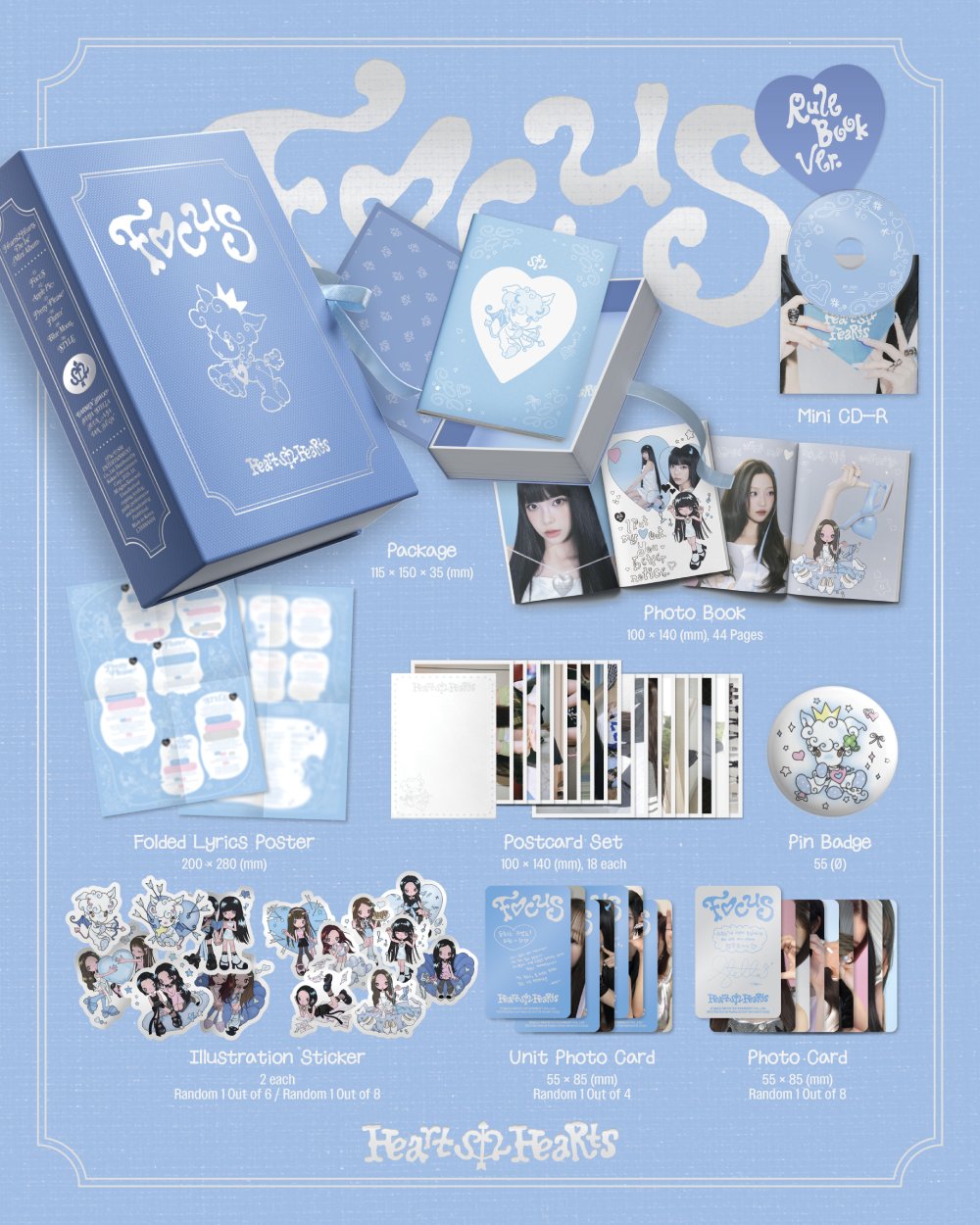Hearts2Hearts - 미니 1집 [FOCUS] (Rule Book Ver.)