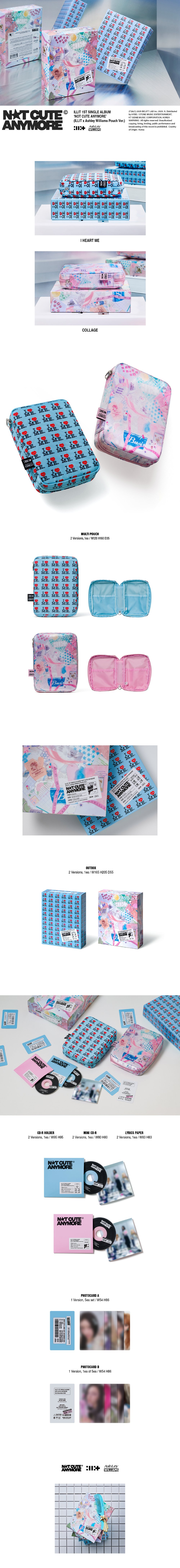 아일릿 (ILLIT) - 싱글 1집 [NOT CUTE ANYMORE] (ILLIT x Ashley Williams Pouch Ver.) I HEART ME